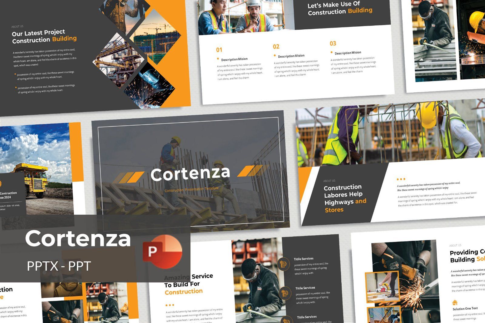 Cortenza - Construction PowerPoint Presentation Template — image 1