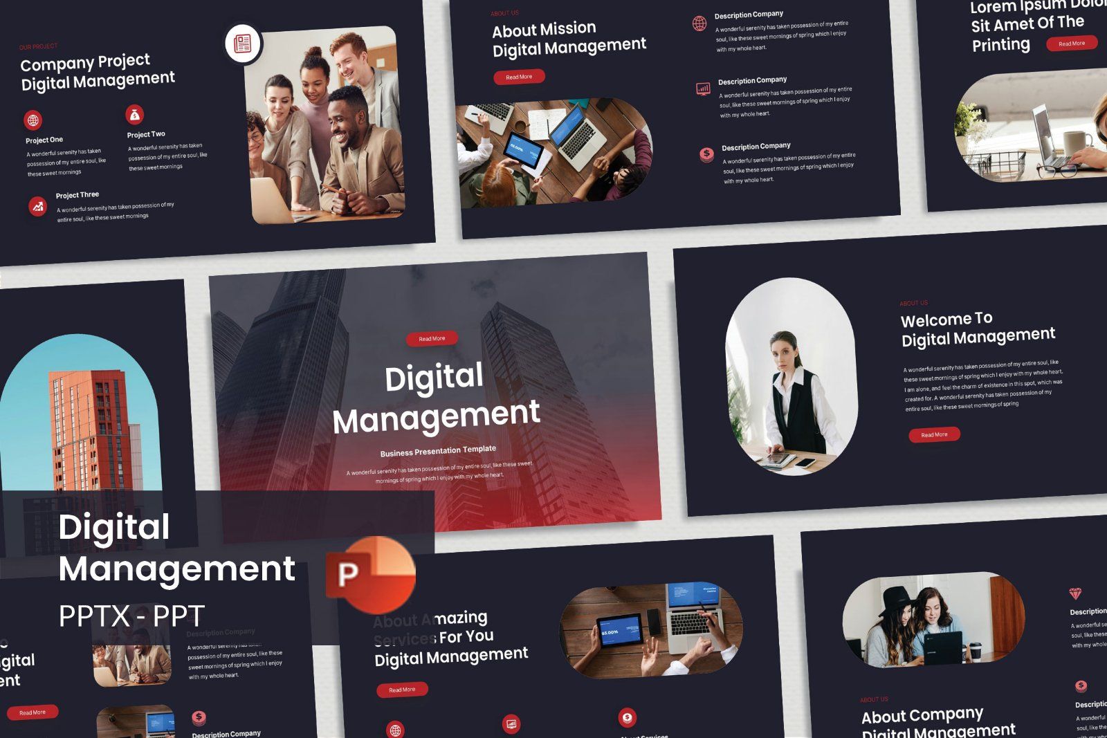 Digital Management - Business PowerPoint Template — image 1