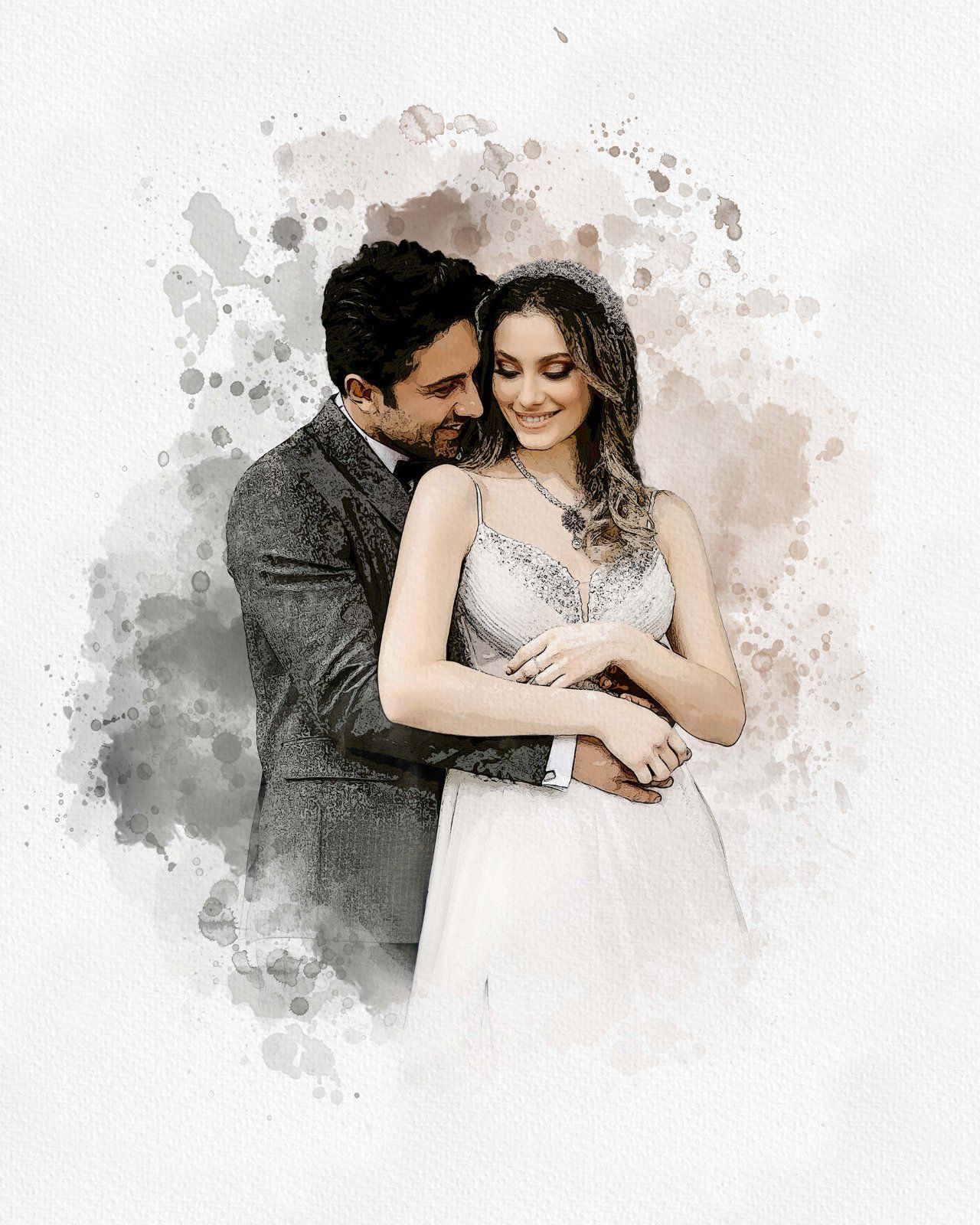 Wedding Watercolor Art Photo Effect — image 10