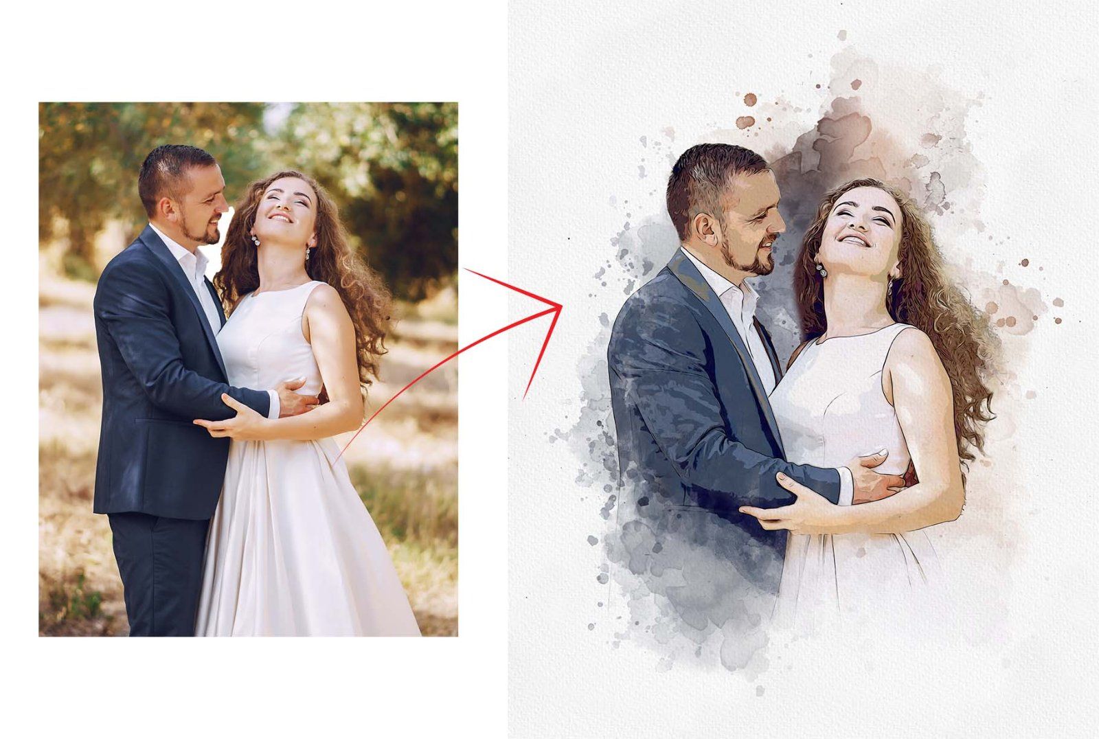 Wedding Watercolor Art Photo Effect — image 14