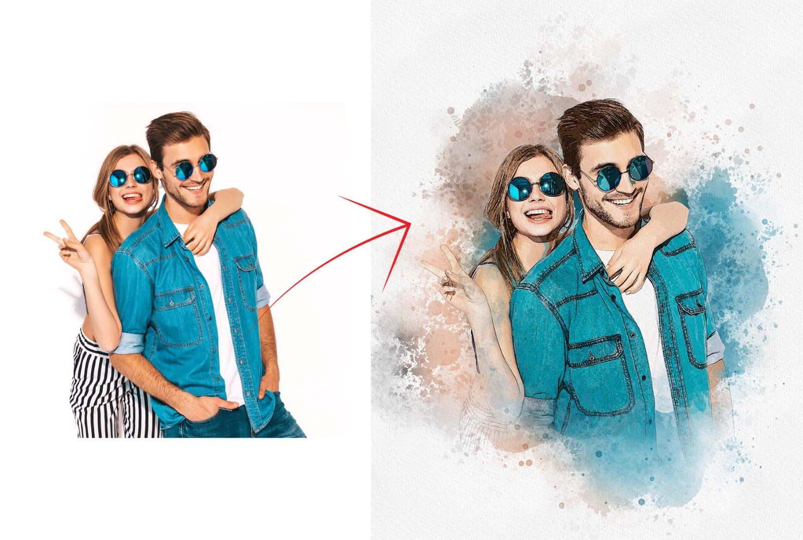 Wedding Watercolor Art Photo Effect — image 15