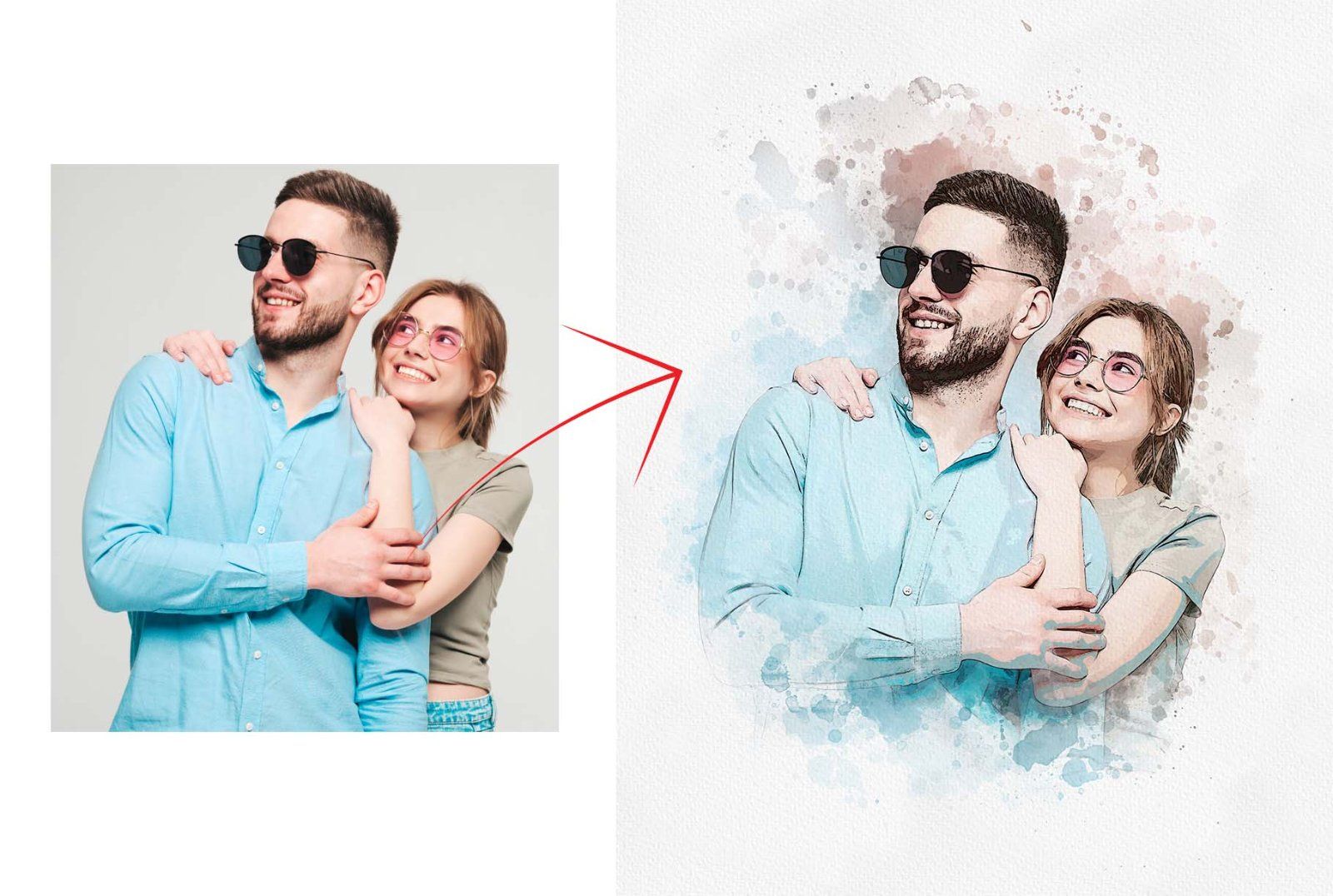 Wedding Watercolor Art Photo Effect — image 16