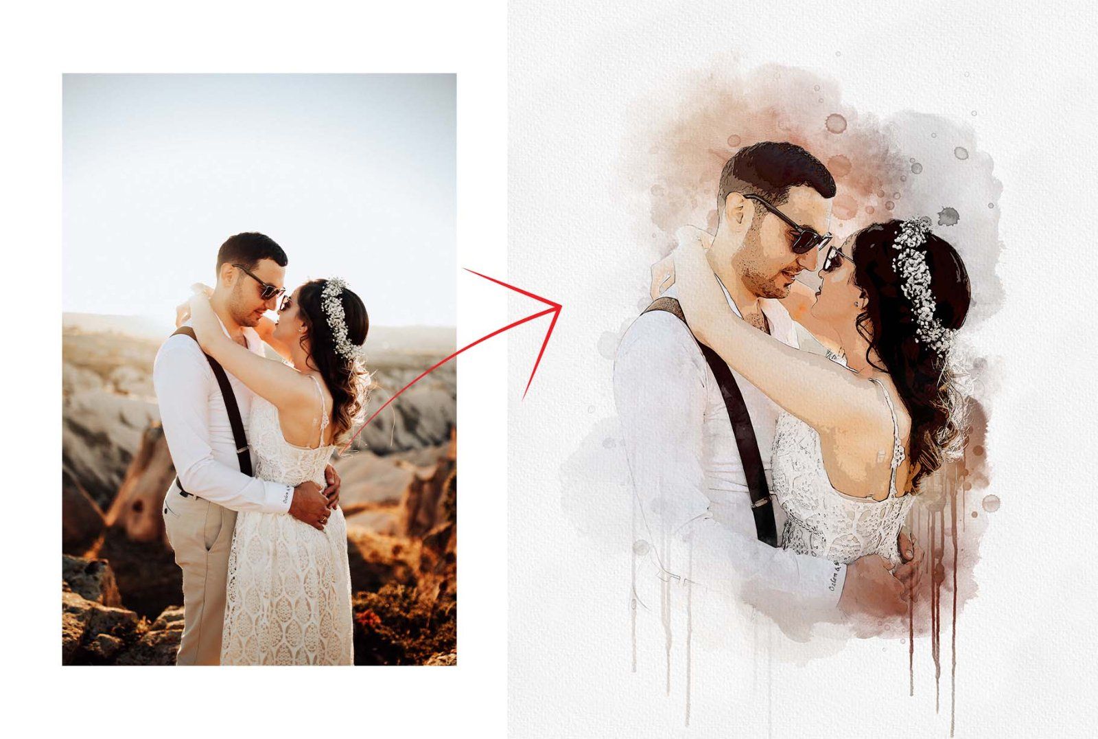 Wedding Watercolor Art Photo Effect — image 17