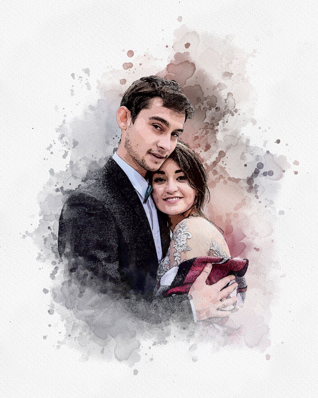Wedding Watercolor Art Photo Effect — image 25