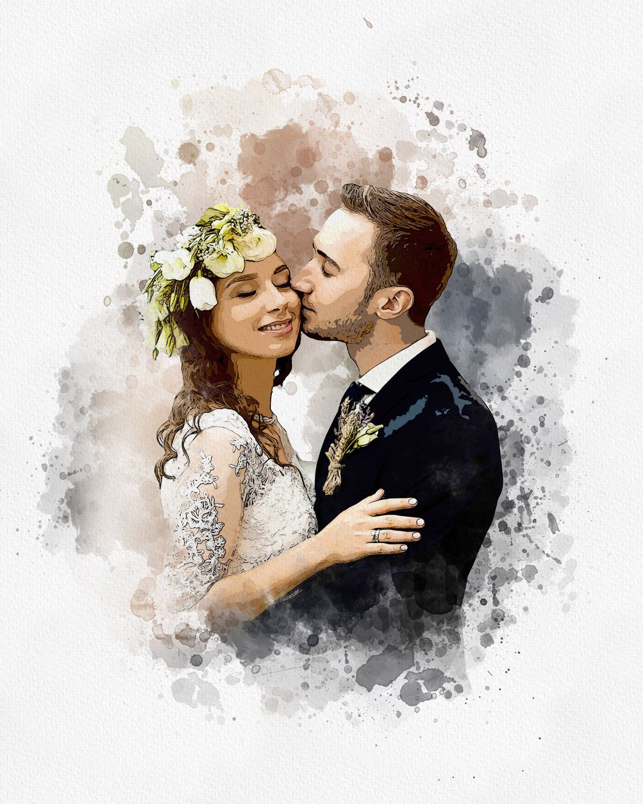 Wedding Watercolor Art Photo Effect — image 27
