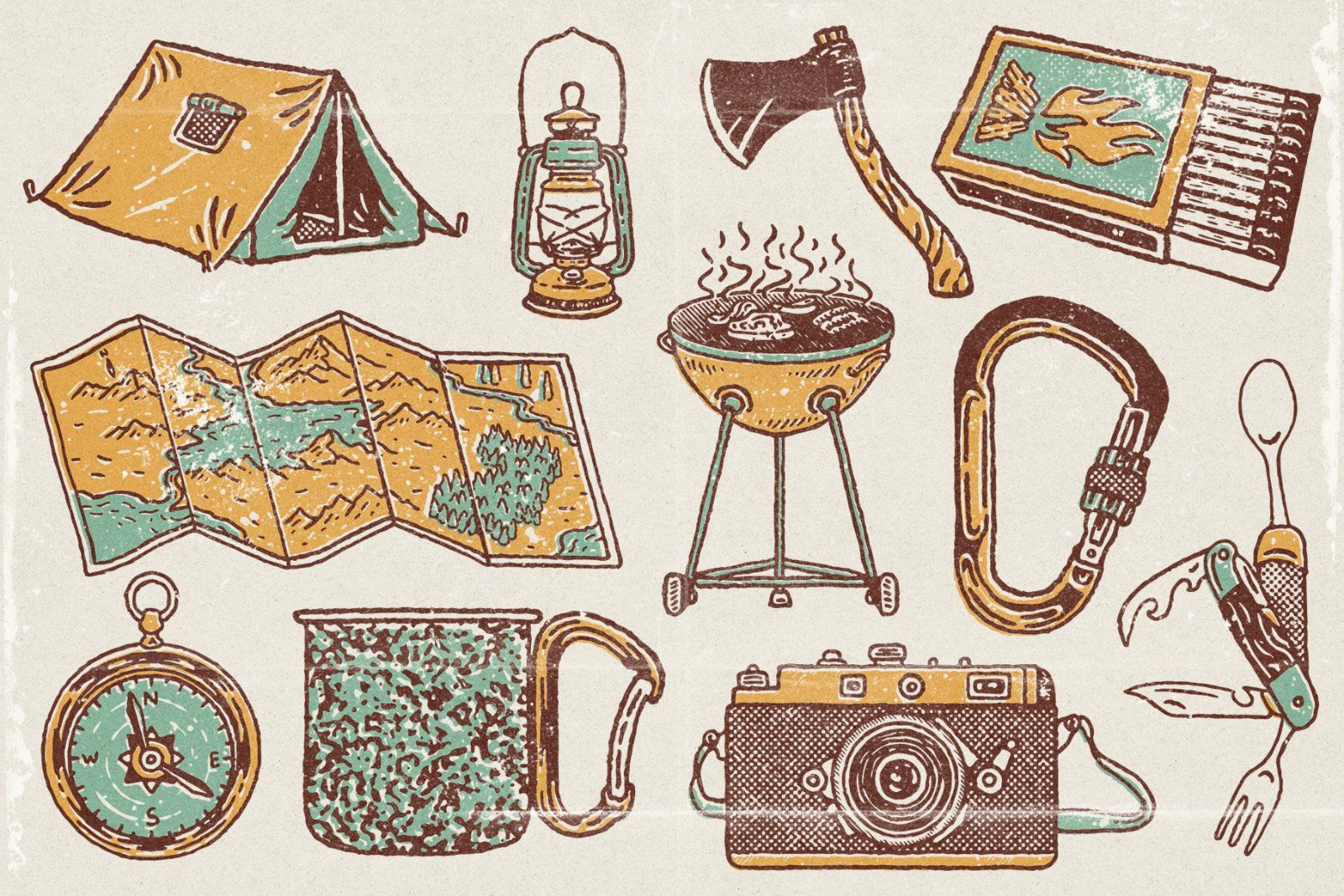 Vintage Outdoor Icon Pack — Hand Drawn Camping & Adventure Gear — image 2