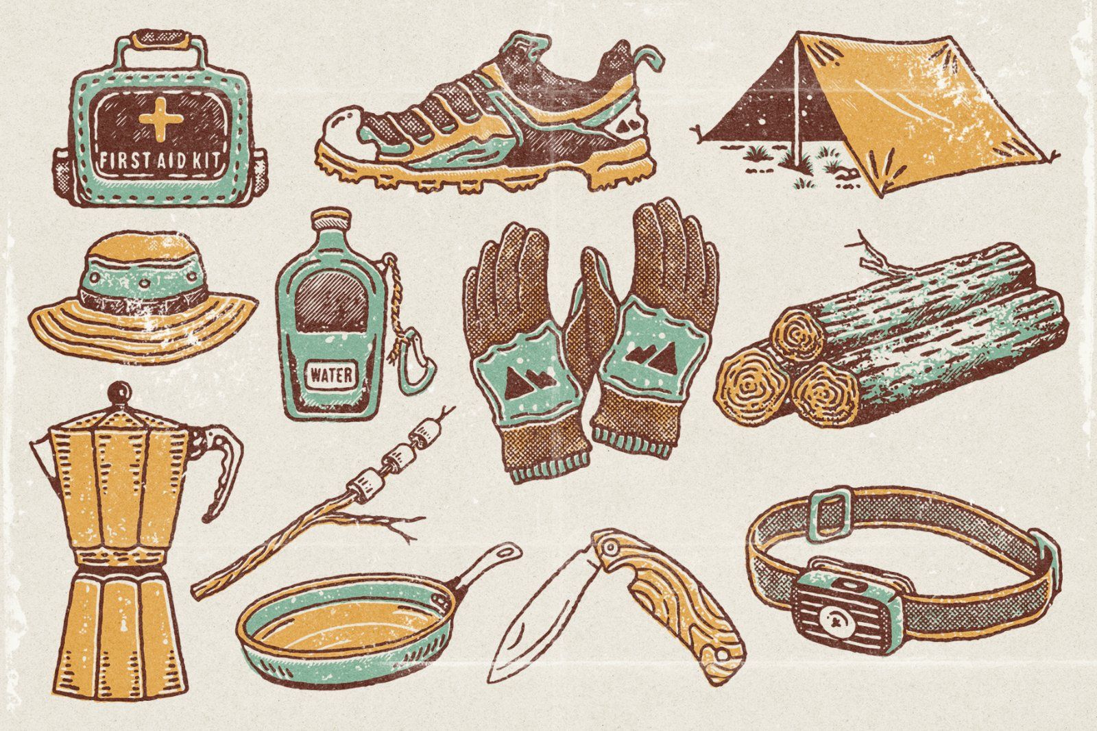Vintage Outdoor Icon Pack — Hand Drawn Camping & Adventure Gear — image 4