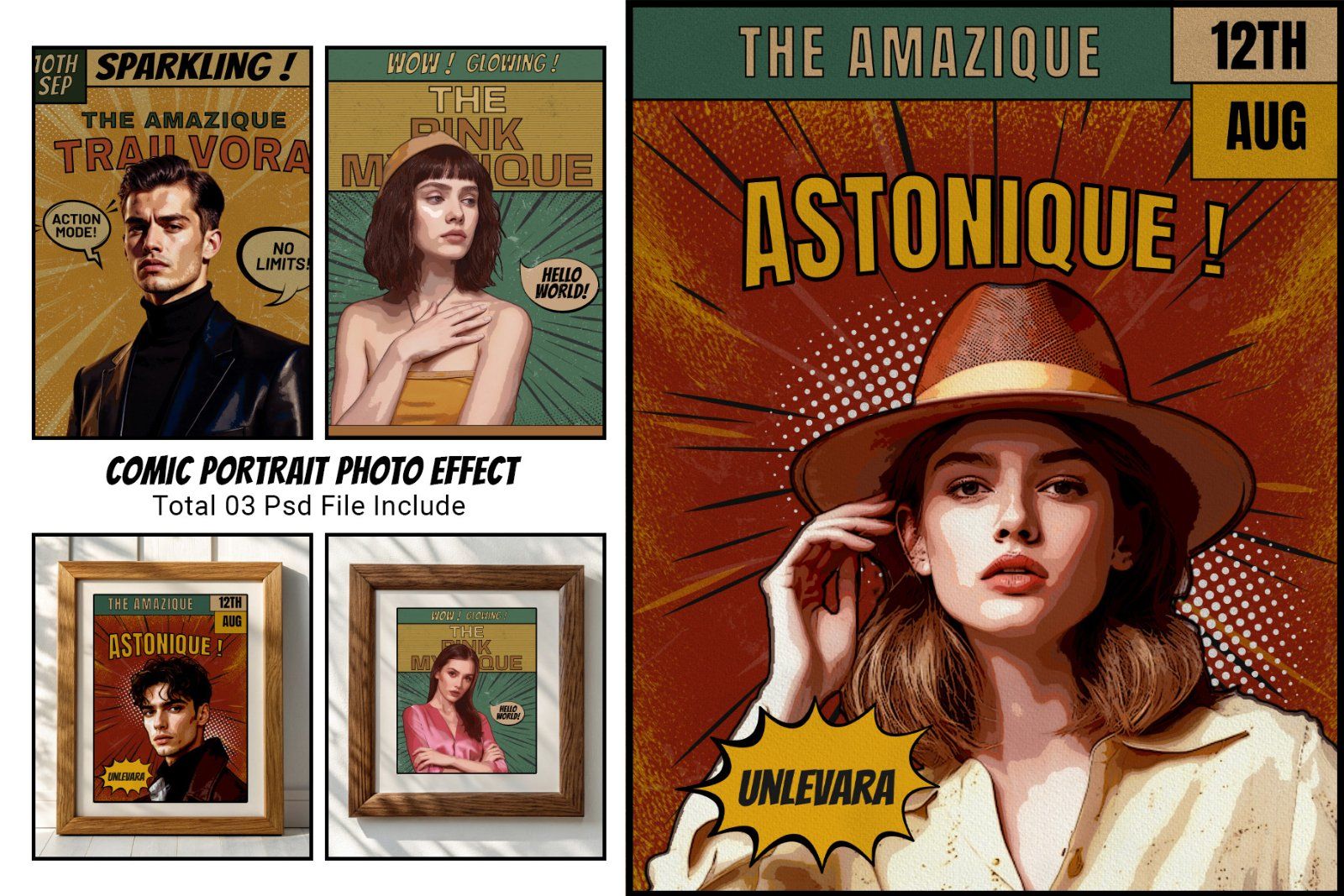 Comic Portrait Photo Effect Template — image 1