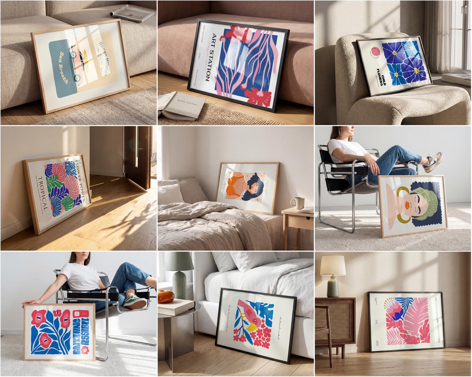 100 Horizontal Wall Frame Mockup Bundle, PSD Poster Mockups — image 6