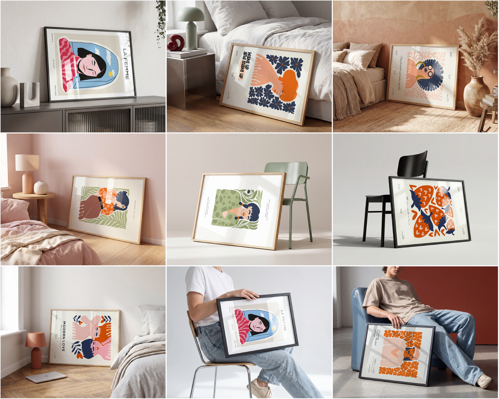 100 Horizontal Wall Frame Mockup Bundle, PSD Poster Mockups — image 7