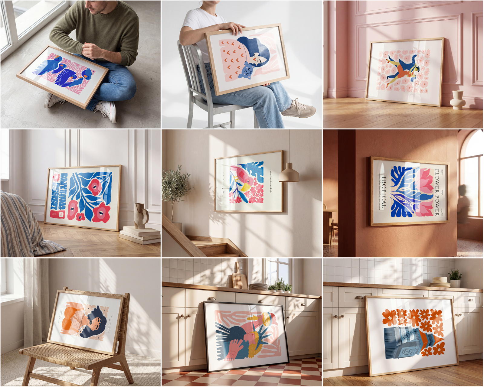 100 Horizontal Wall Frame Mockup Bundle, PSD Poster Mockups — image 8
