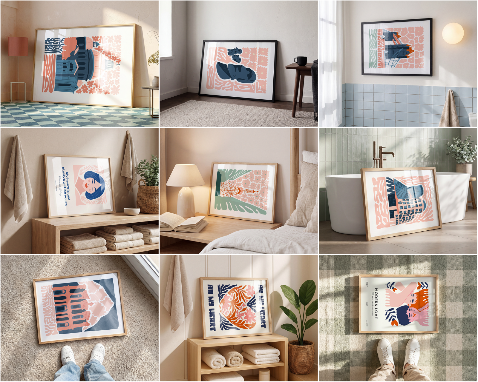 100 Horizontal Wall Frame Mockup Bundle, PSD Poster Mockups — image 9