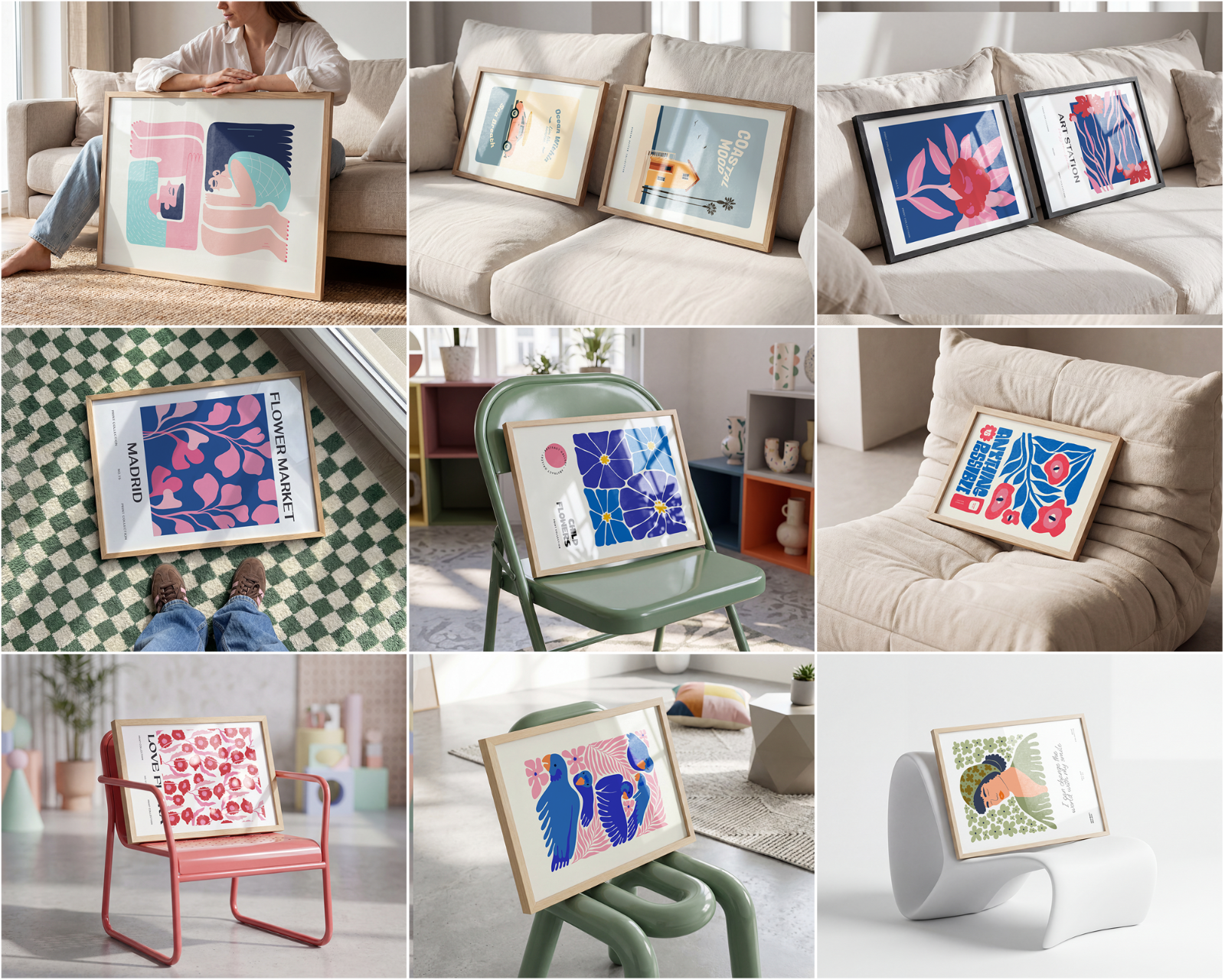 100 Horizontal Wall Frame Mockup Bundle, PSD Poster Mockups — image 10