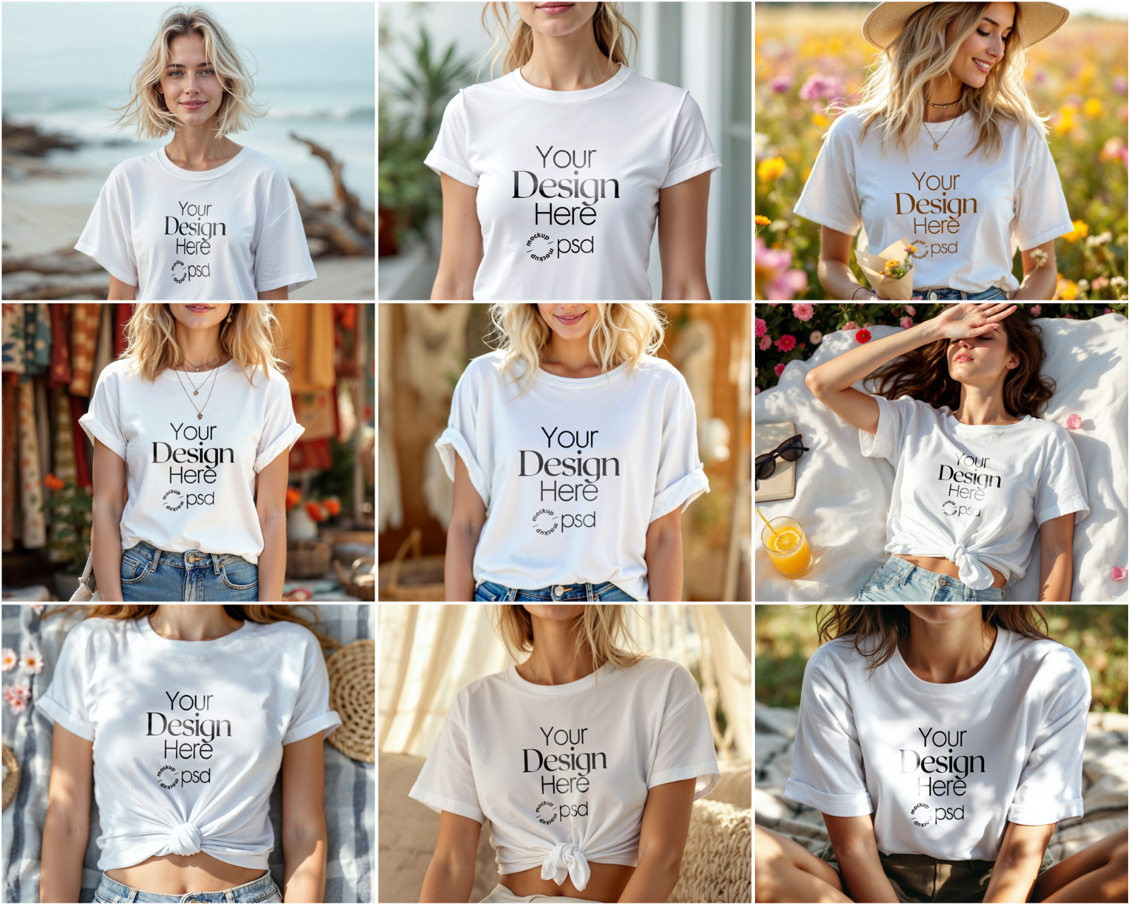 100 T-Shirt Mockup PSD Bundle – Gildan 64000 & Bella Canvas 3001 for Print on Demand — image 9