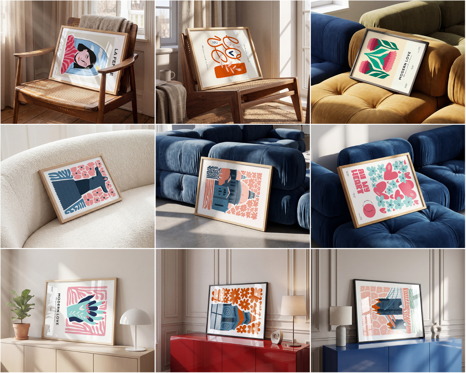 100 Horizontal Wall Frame Mockup Bundle, PSD Poster Mockups — image 11