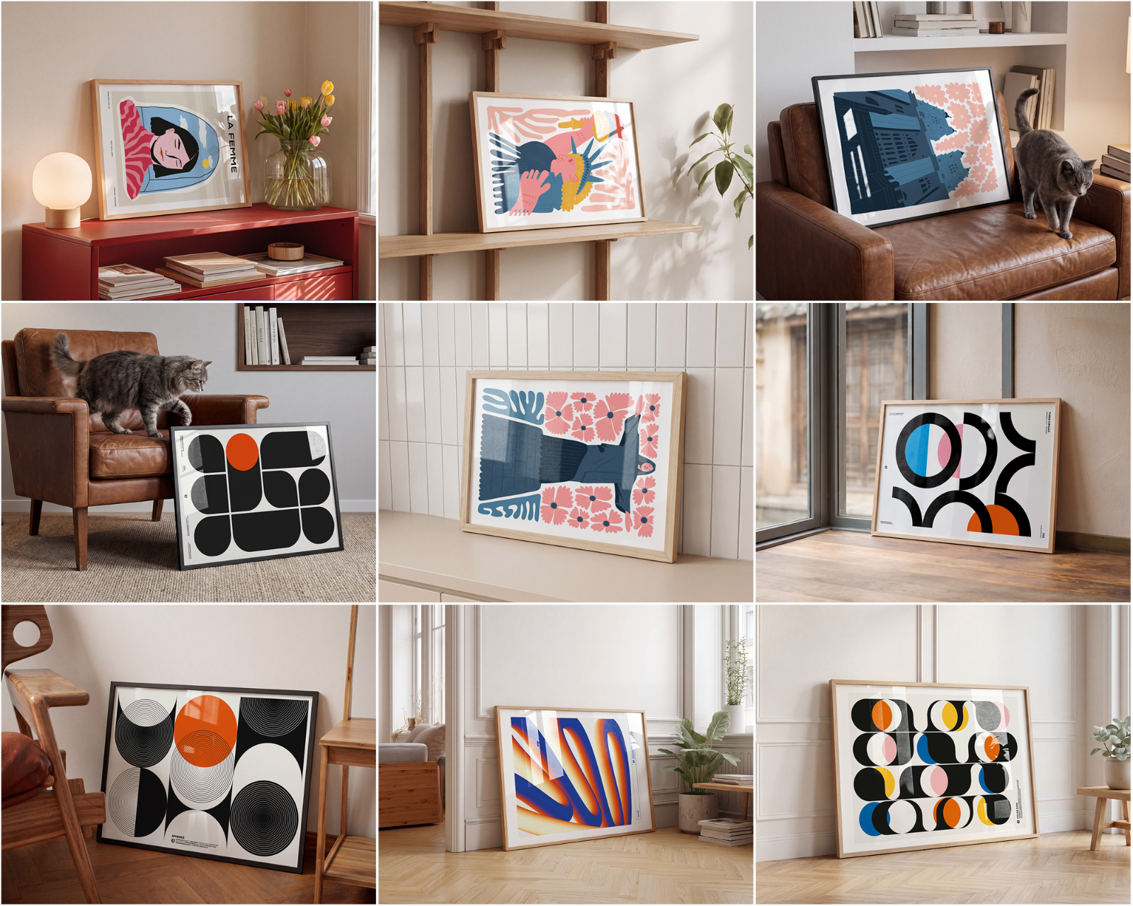 100 Horizontal Wall Frame Mockup Bundle, PSD Poster Mockups — image 12