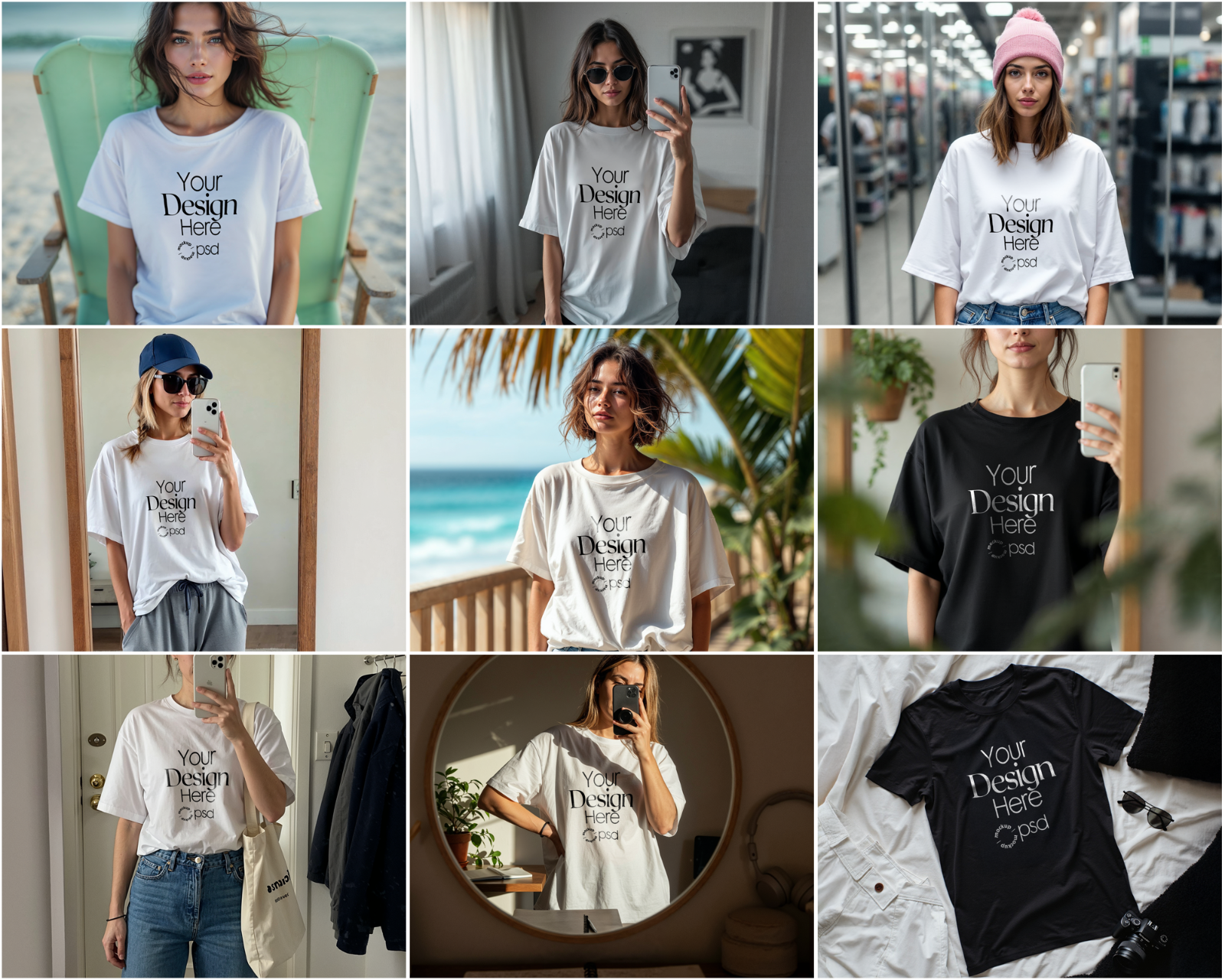 100 T-Shirt Mockup PSD Bundle – Gildan 64000 & Bella Canvas 3001 for Print on Demand — image 15