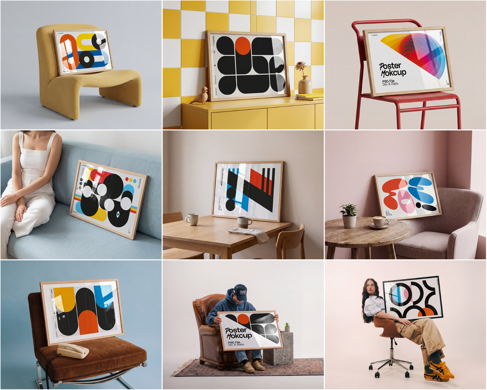100 Horizontal Wall Frame Mockup Bundle, PSD Poster Mockups — image 16