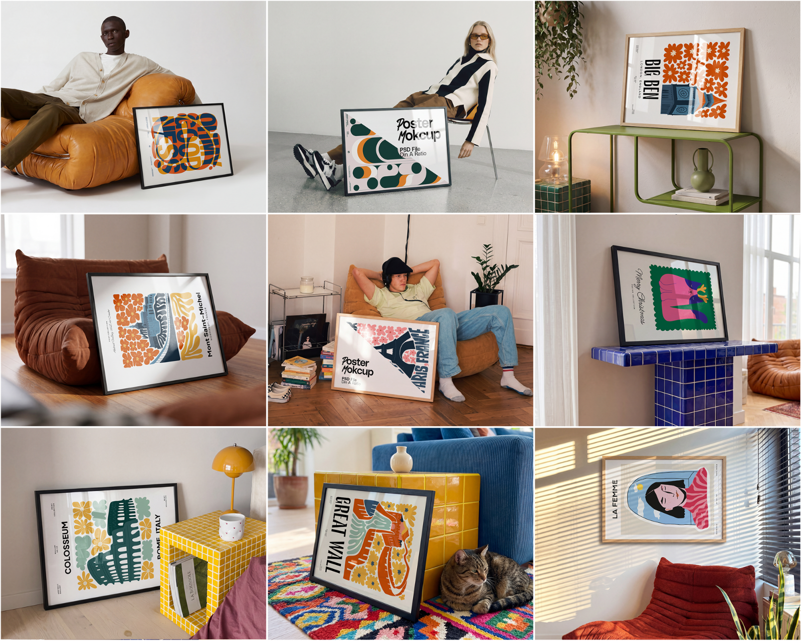 100 Horizontal Wall Frame Mockup Bundle, PSD Poster Mockups — image 17