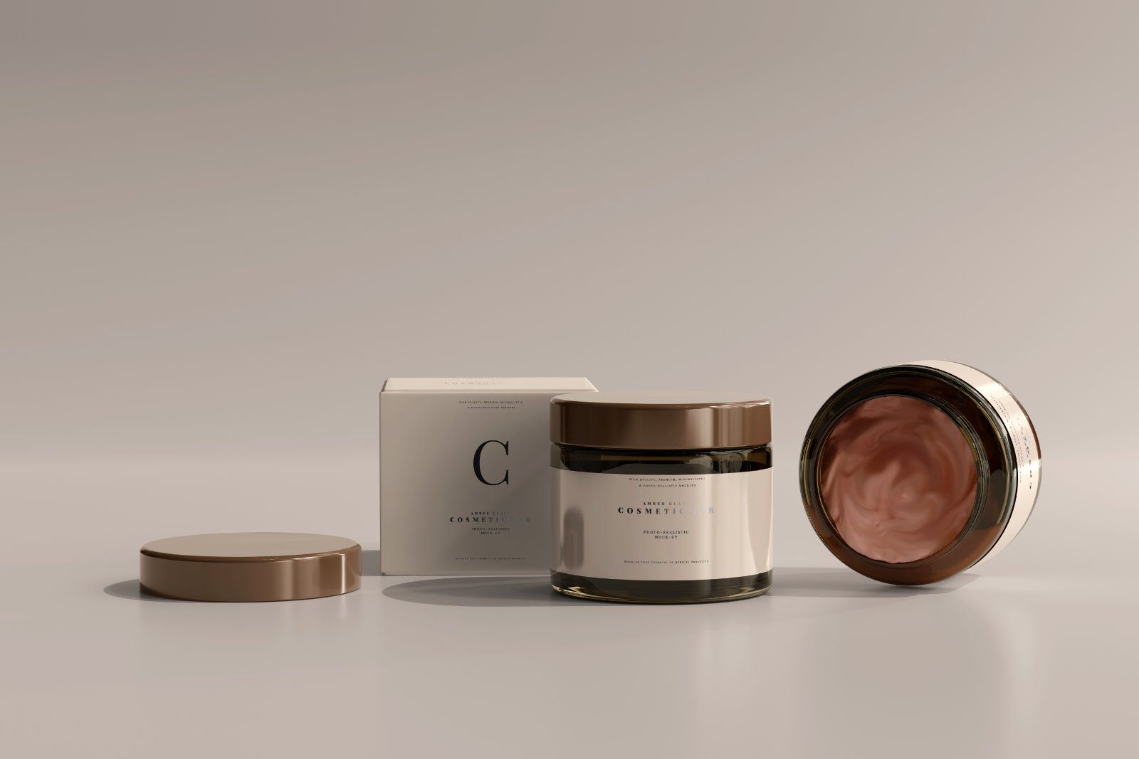 Cosmetics frosted jarpsd mockup — image 2