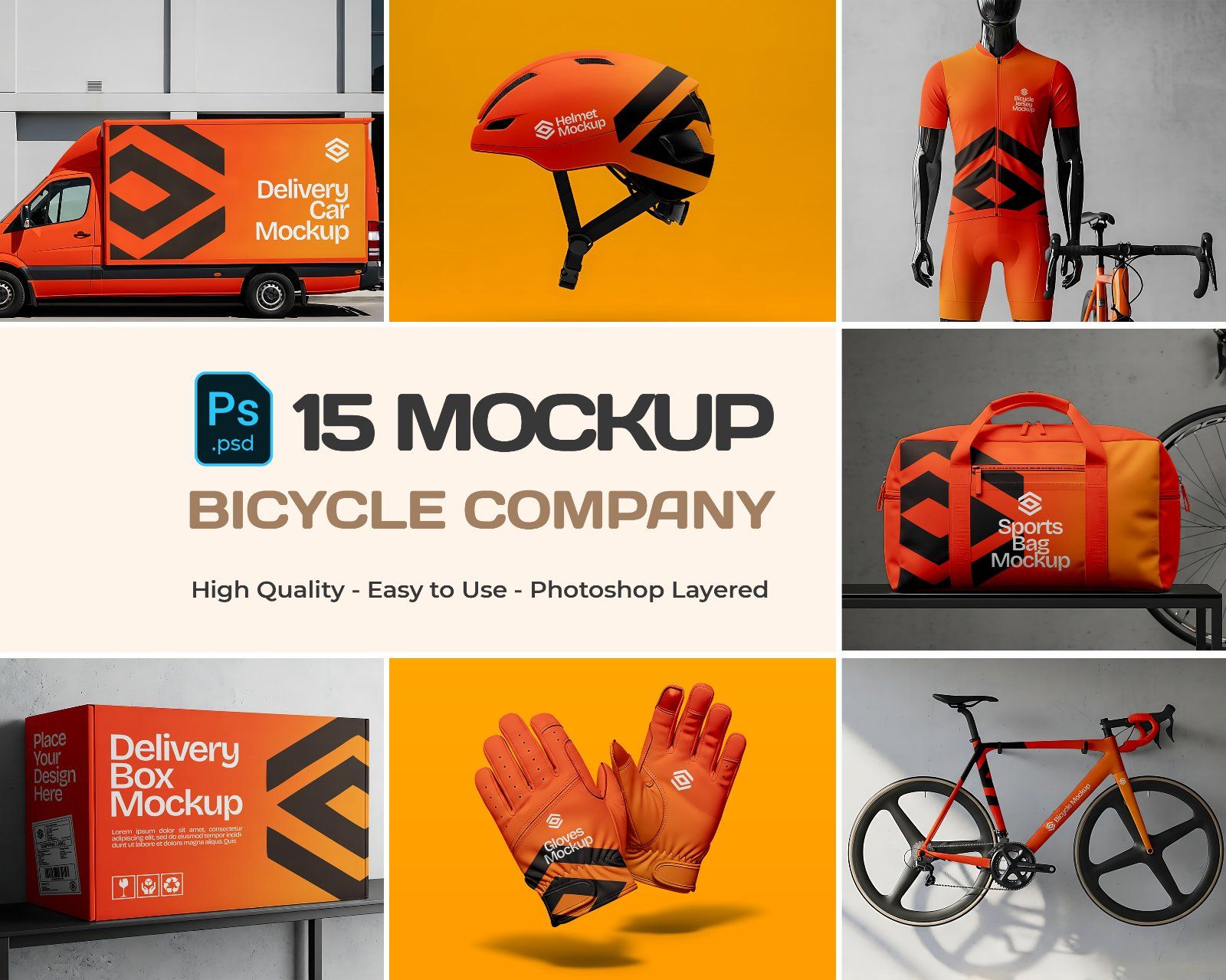 Bicycle Company Mockup Bundle – 15 PSD Templates for Cycling Brand & Gear Design — image 1