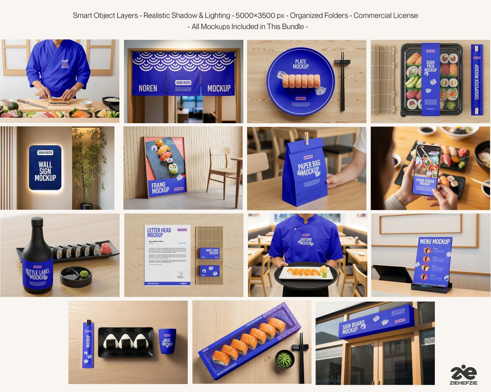 15 Premium Sushi Restaurant Bundle PSD Set for Japanese Restaurant — image 2