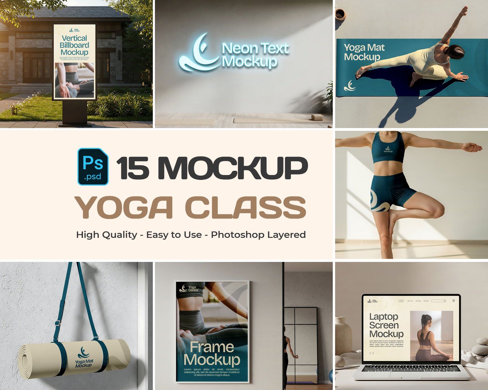15 Premium Yoga Branding Mockup Collection — image 1