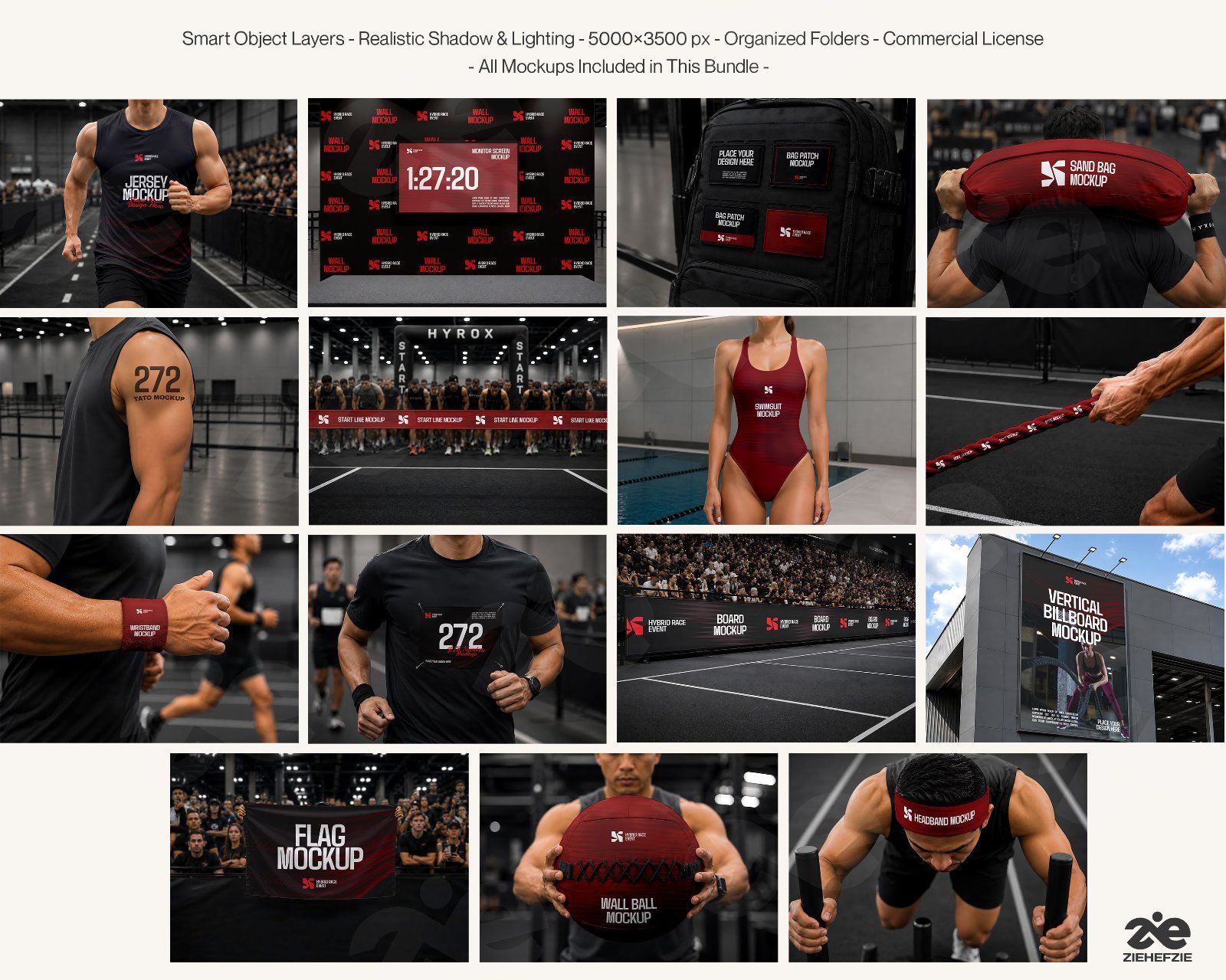 Premium Hybrid Race Event Mockup Bundle – 15 Tactical Sports PSD Scenes for Fitness Racing, Hyrox & — image 2