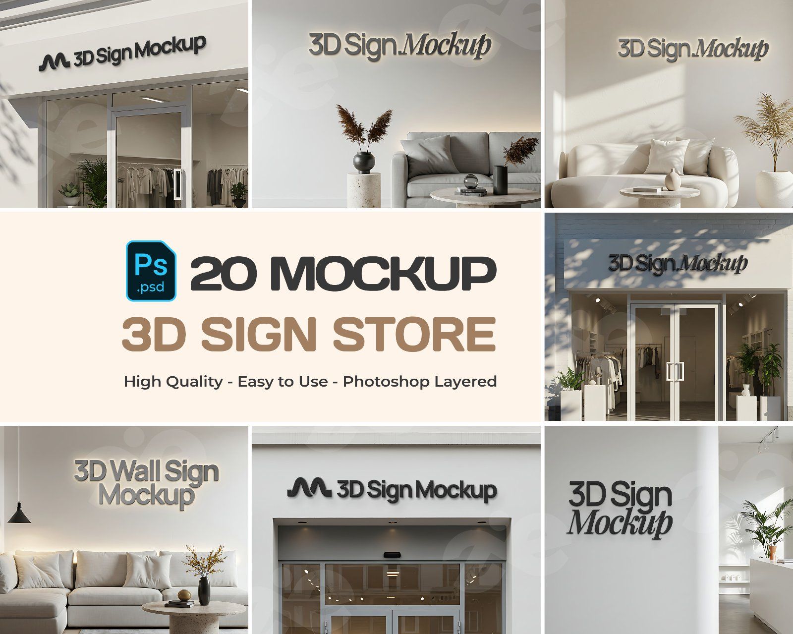 Store front 3D Signage Professional Mockup — image 1
