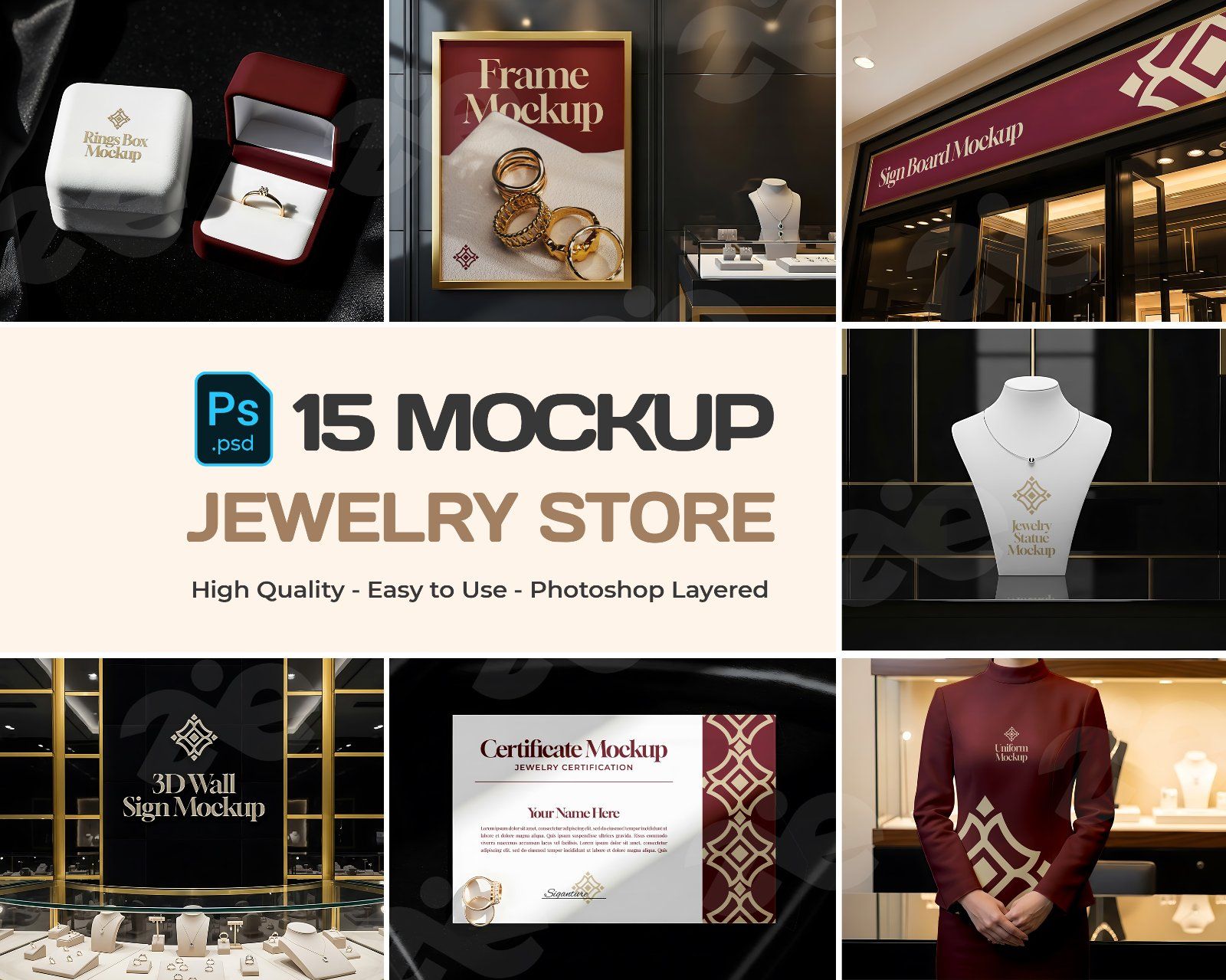 Jewelry Store Mockup Bundle – 15 PSD Templates for Luxury Branding — image 1