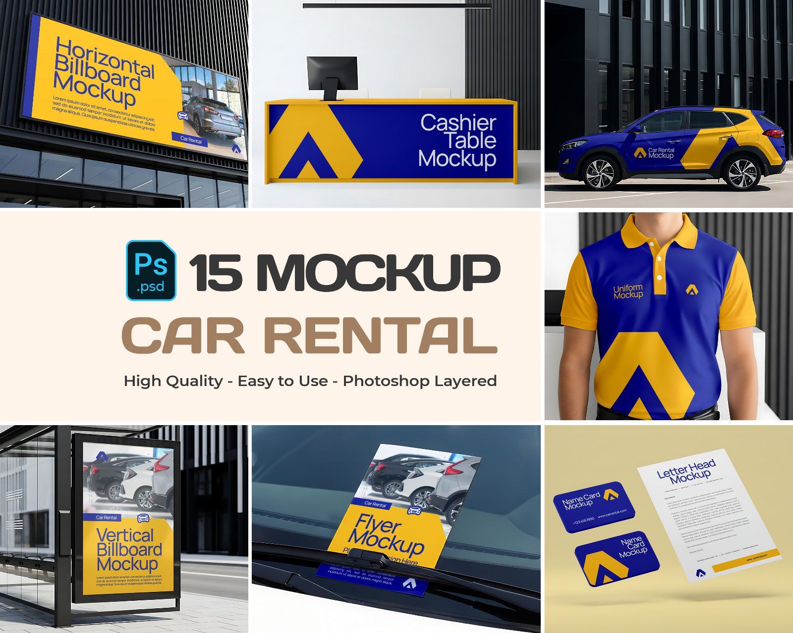Premium Car Rental Branding Mockup — image 1