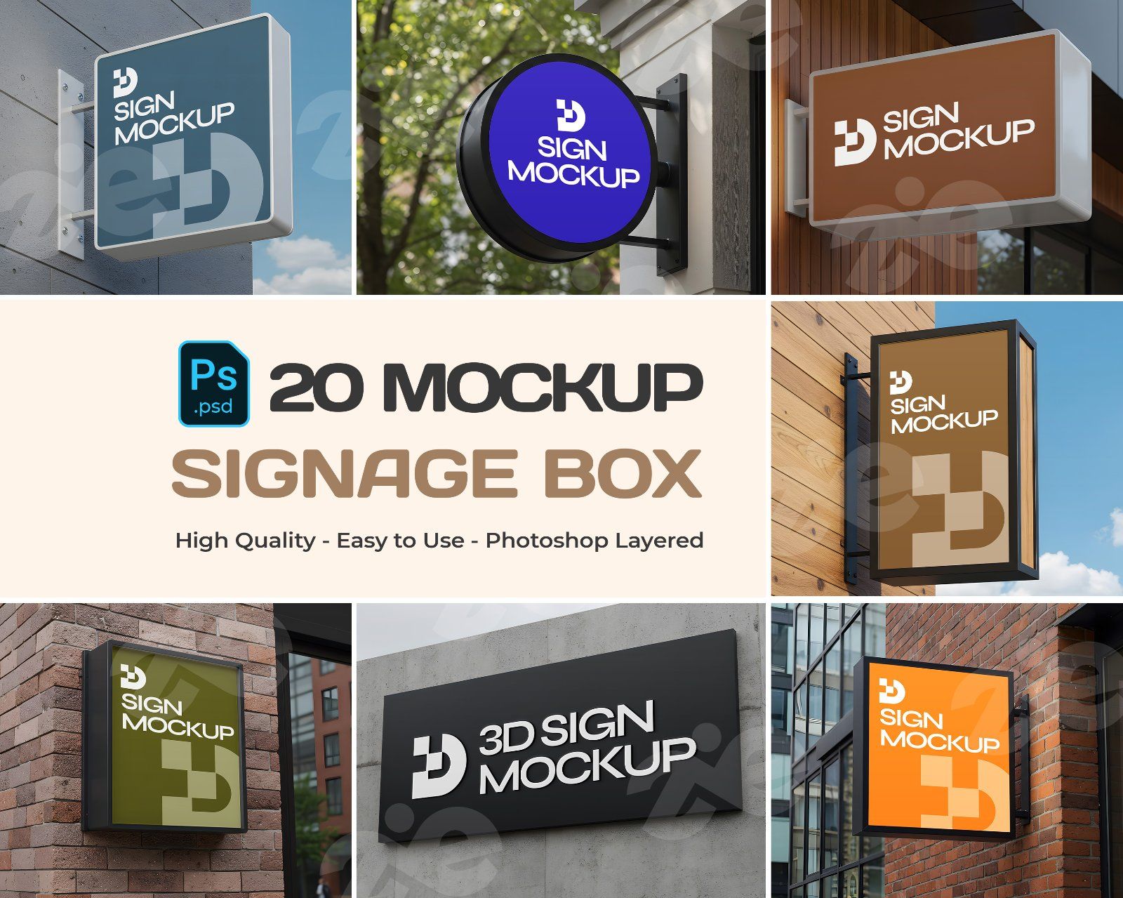 Signage Box Mockup Bundle – 20 PSD Templates for Storefront & Outdoor Branding — image 1