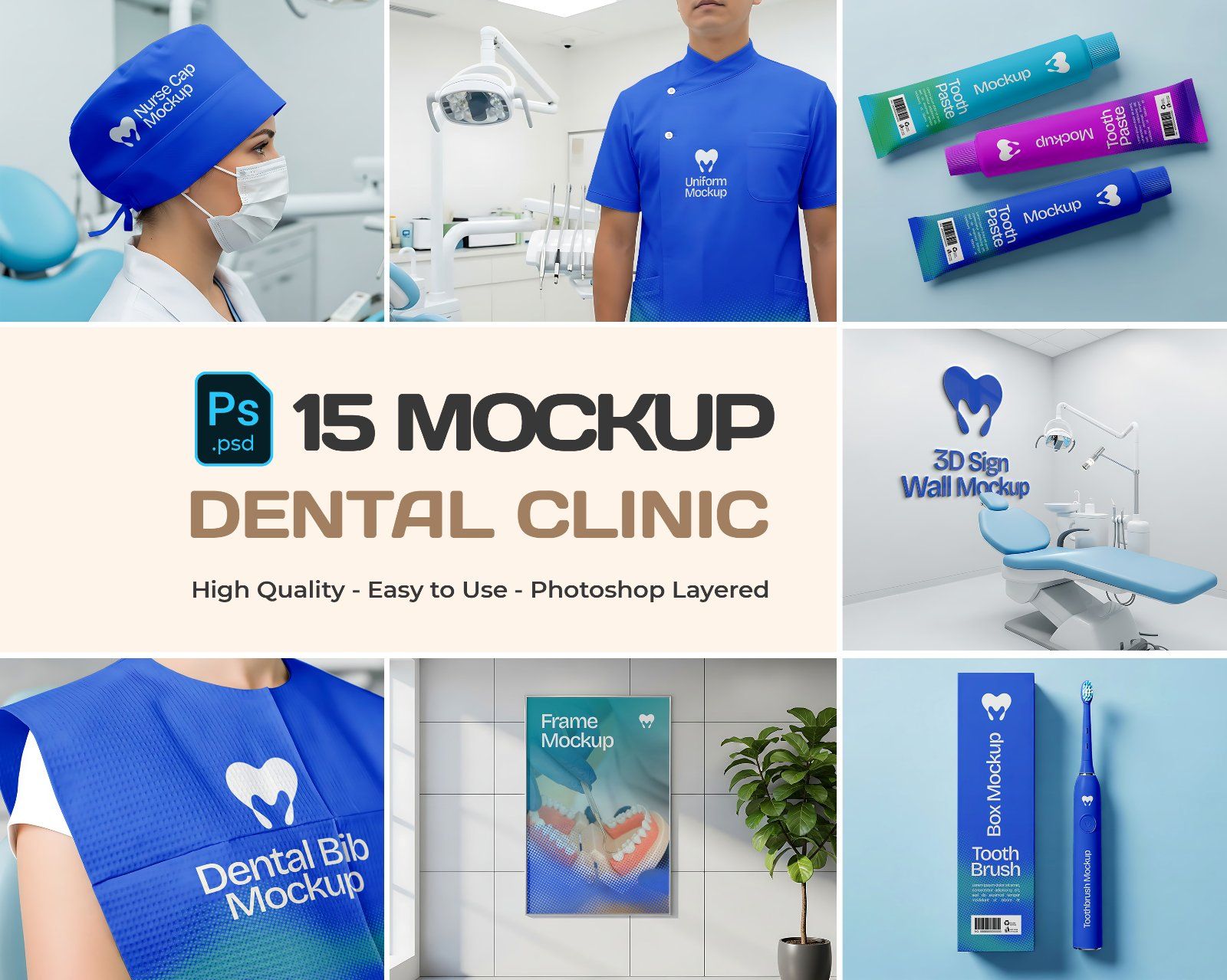 Dental Clinic Mockup Bundle – 15 PSD Templates for Medical & Healthcare Branding — image 1