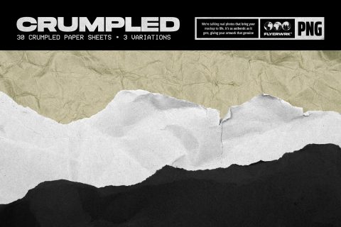 30 Crumpled Paper Sheets