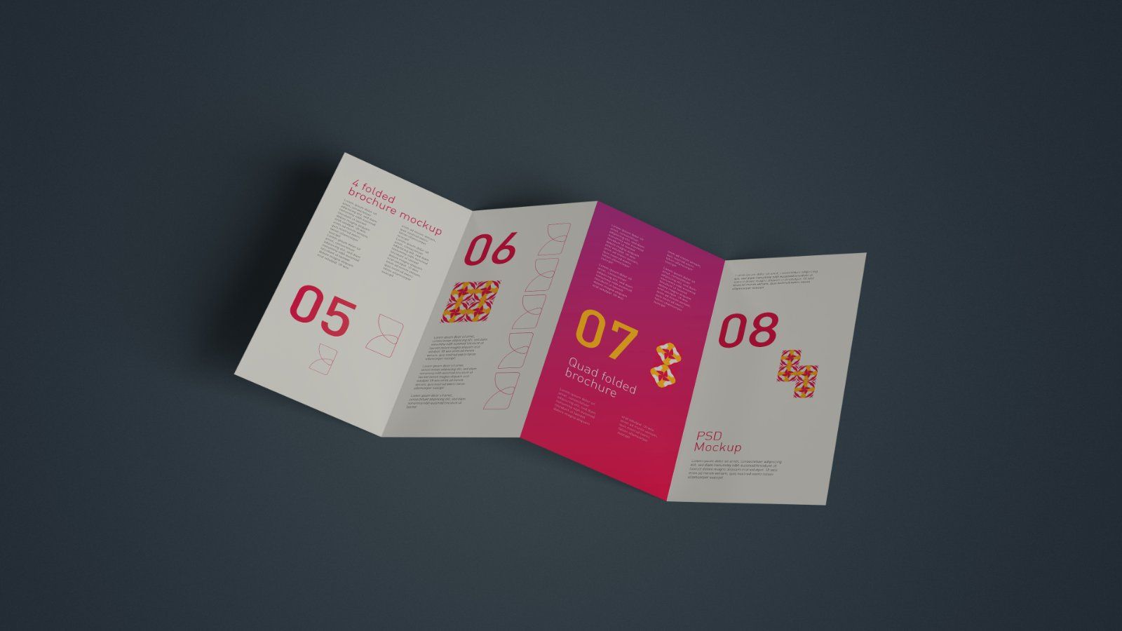 DL Quad Fold Brochure Mockup - 5PSD bundle — image 2