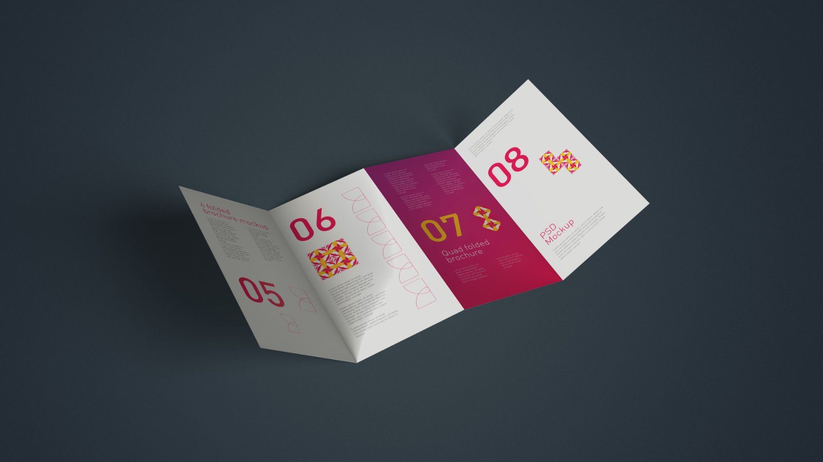 DL Quad Fold Brochure Mockup - Bundle 5PSDs — image 3