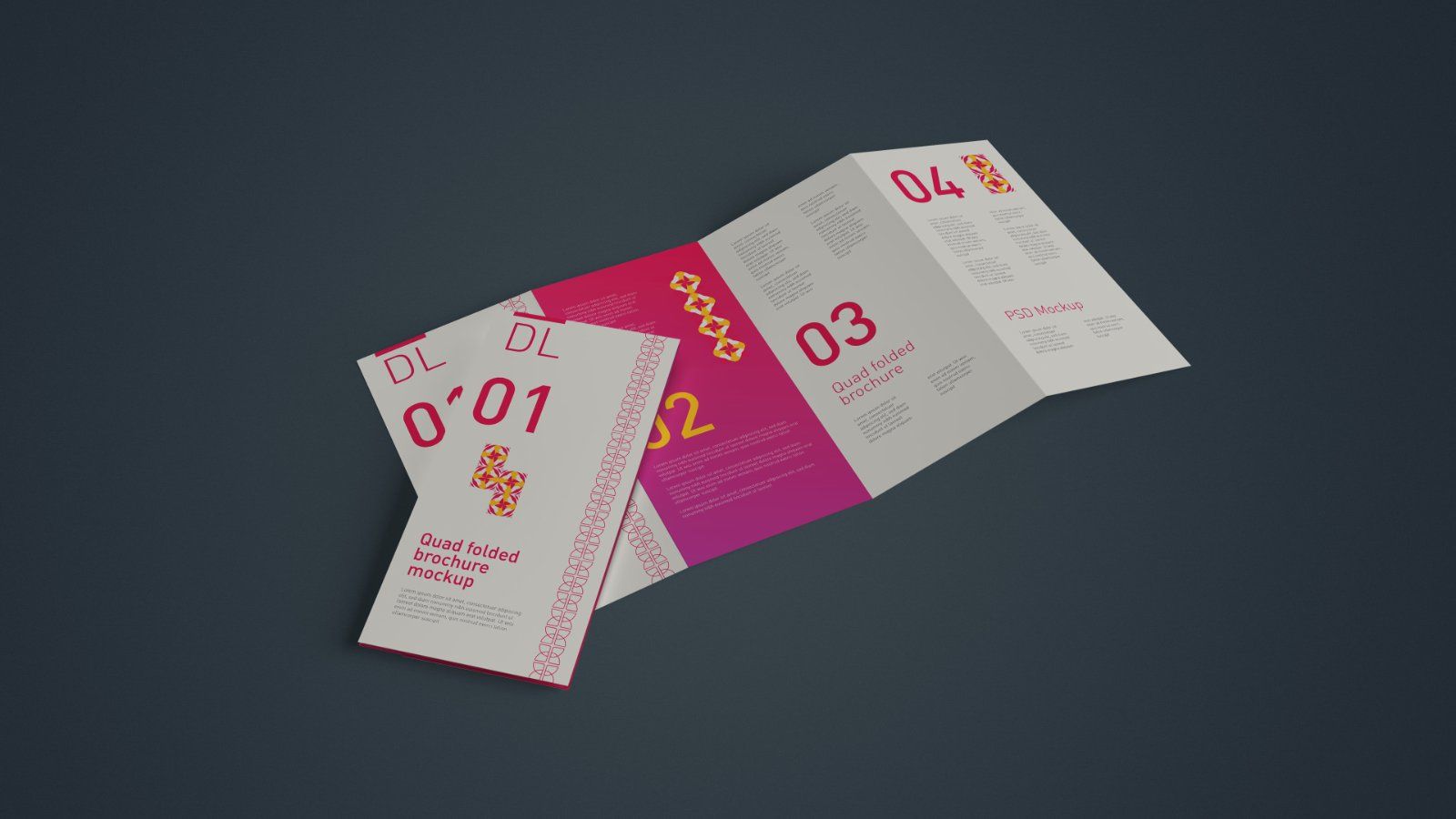 DL Quad Fold Brochure Mockup - Bundle 5PSDs — image 4