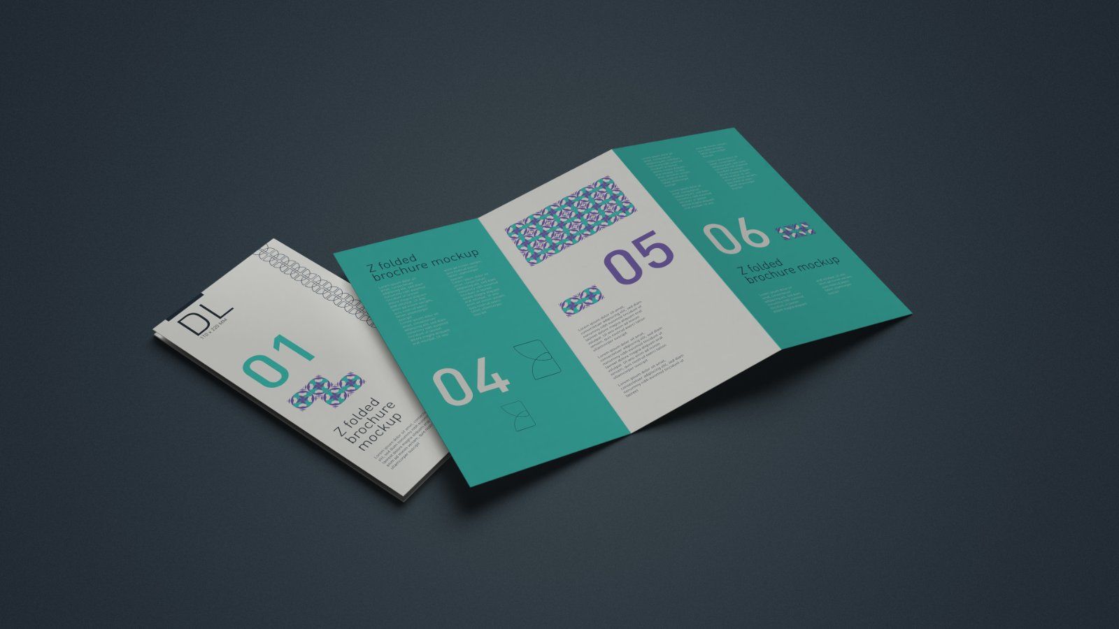 DL Z Fold Brochure Mockup - 5 PSDs Bundle — image 6