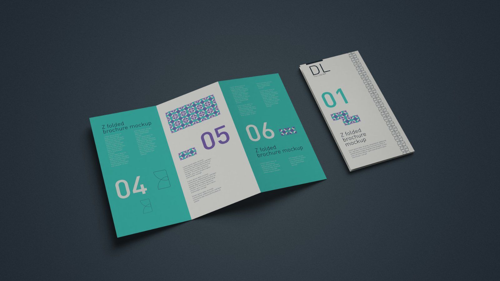 DL Z Fold Brochure Mockup - 5 PSDs Bundle — image 2