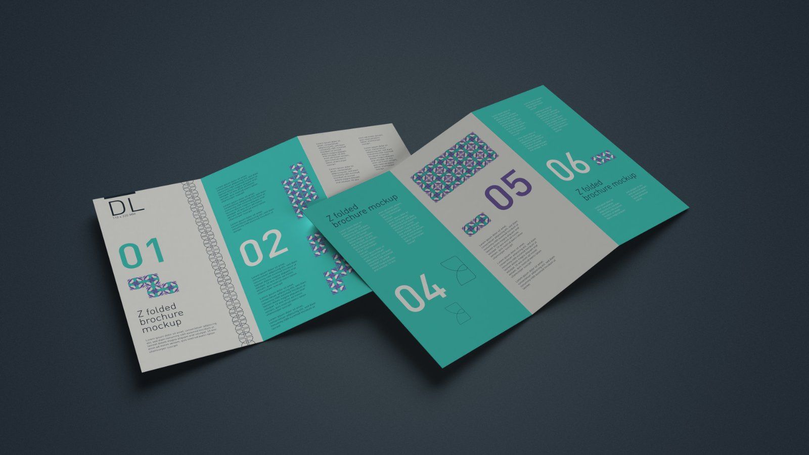 DL Z Fold Brochure Mockup - 5 PSDs Bundle — image 3