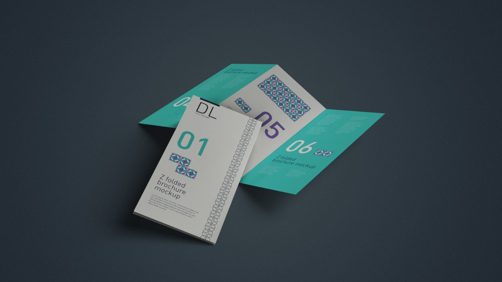 DL Z Fold Brochure Mockup - 5 PSDs Bundle — image 4