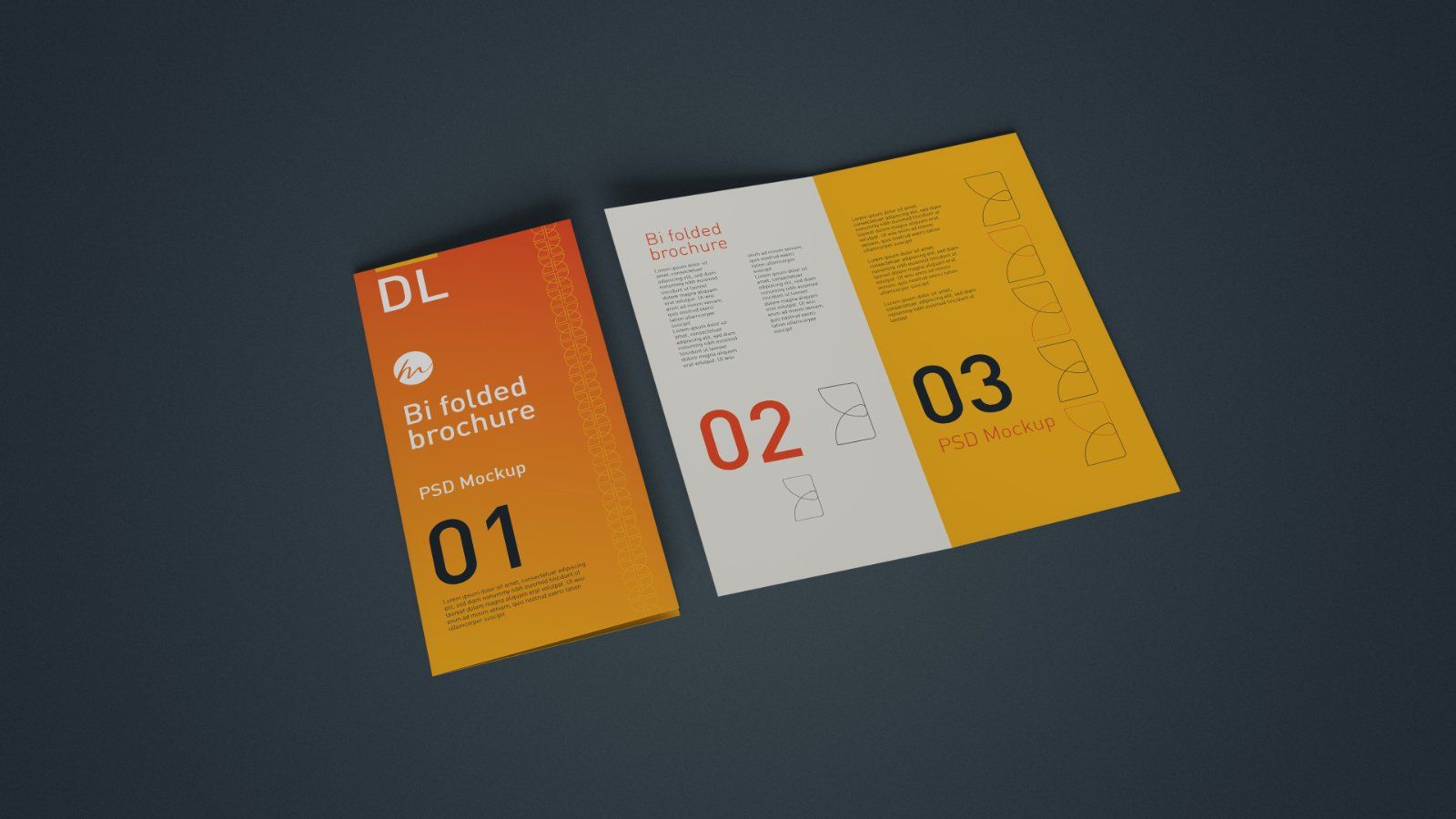 DL Bi Fold Brochure Mockup - 5 PSDs — image 2