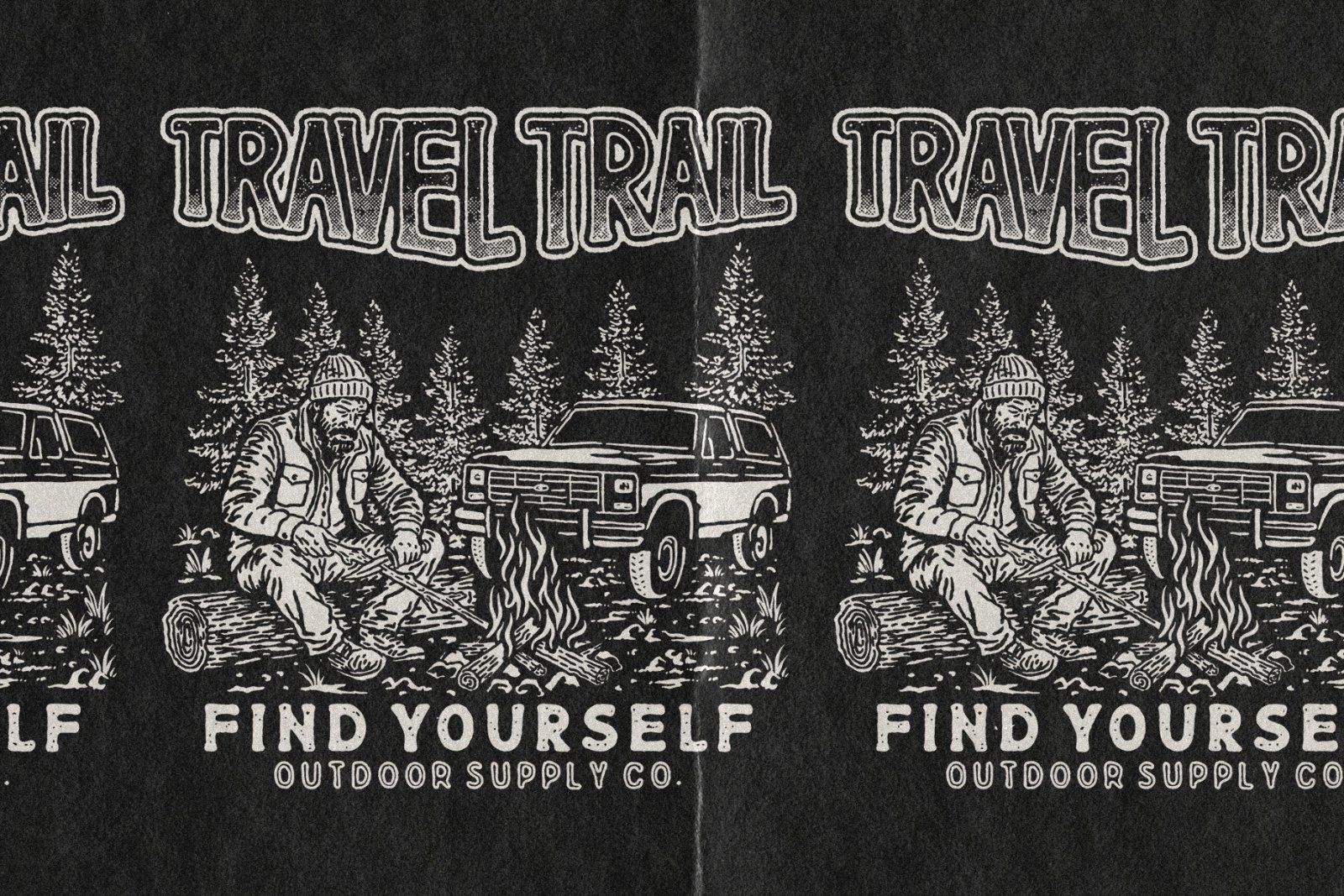 Travel trail camping illustration - Outdoor adventure — image 1