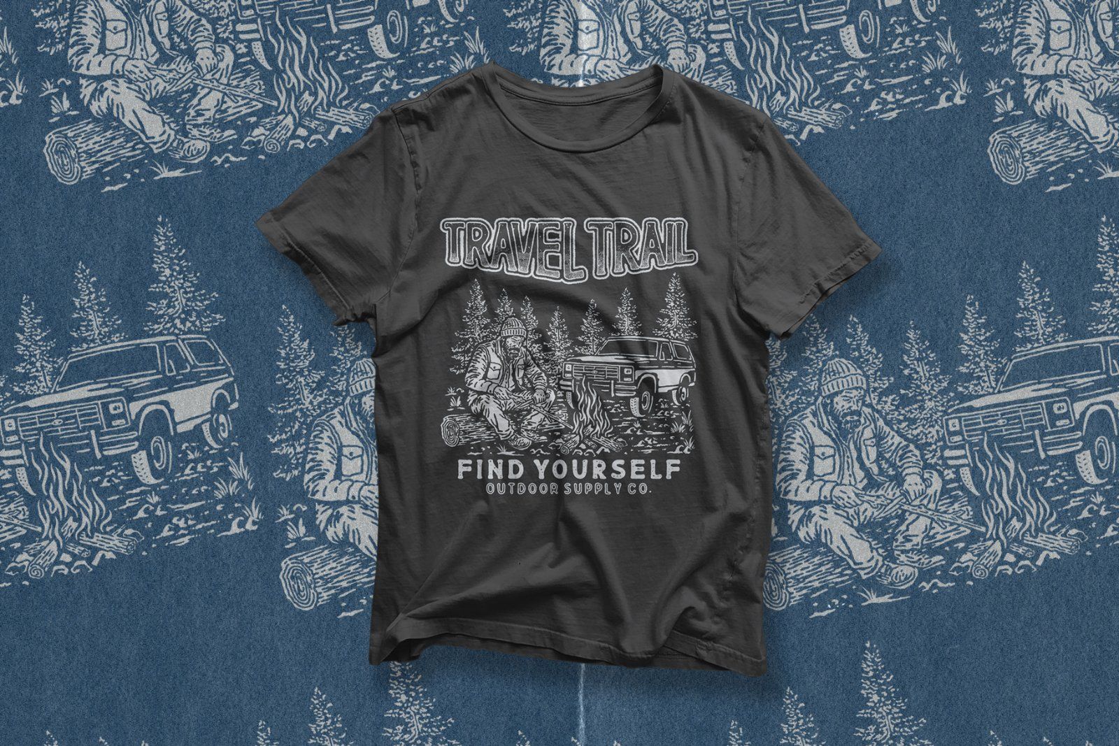 Travel trail camping illustration - Outdoor adventure — image 2