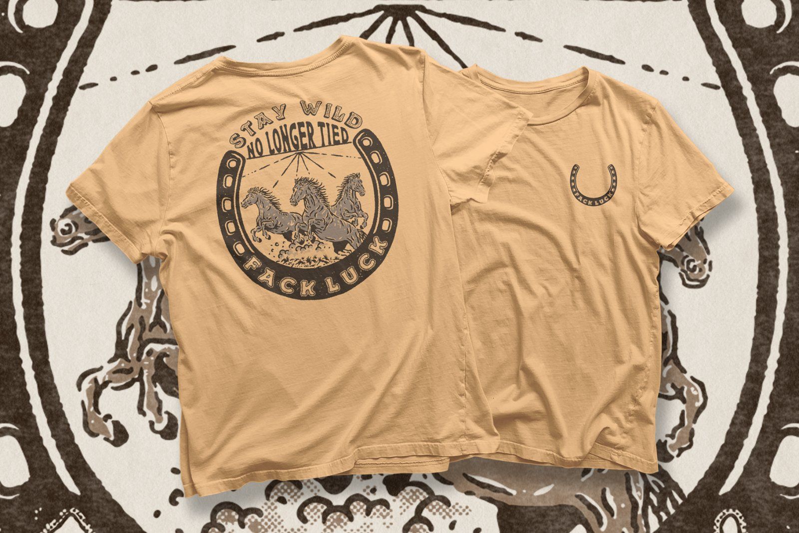 Stay Wild – No Longer Tied Horseshoe Logo | Western vintage Badge Illustration — image 2