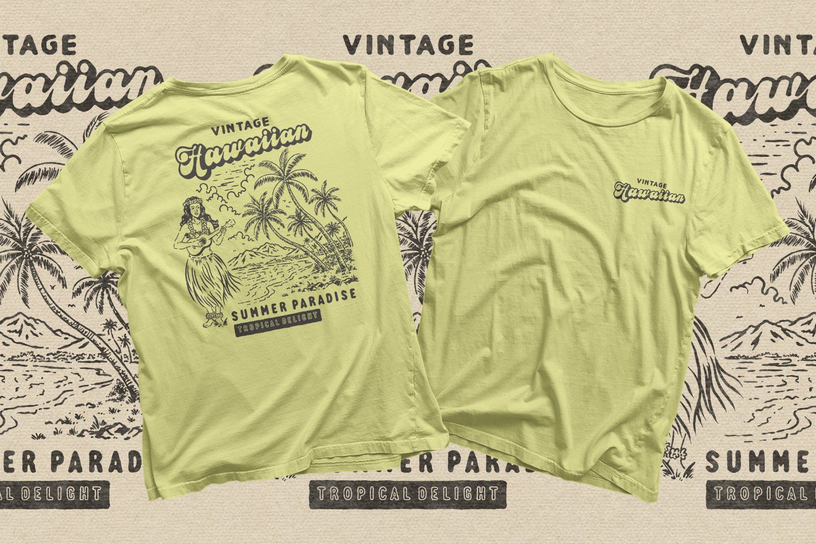 Vintage Hawaiian Summer Paradise Vector Illustration — image 2