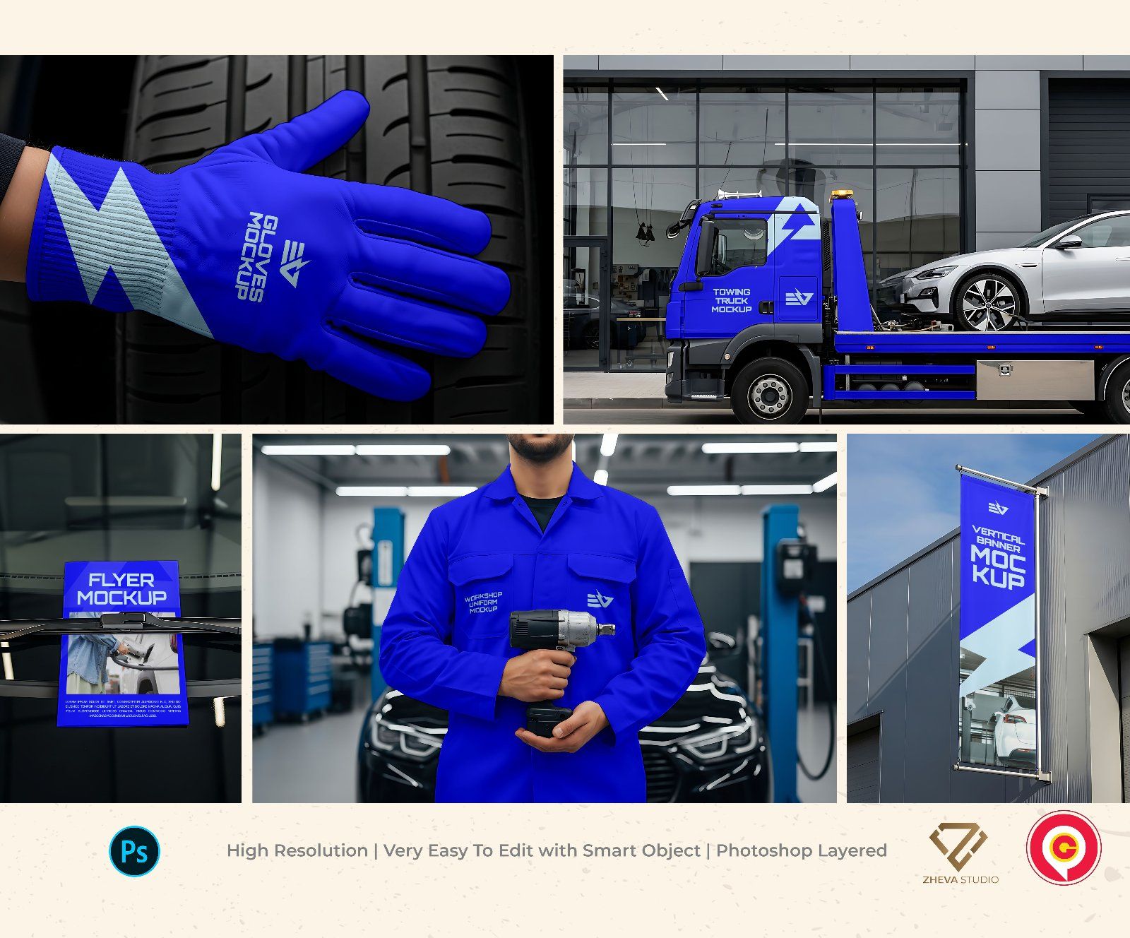 Premium Electric Vehicle Garage Mockup - 15 PSD File — image 1