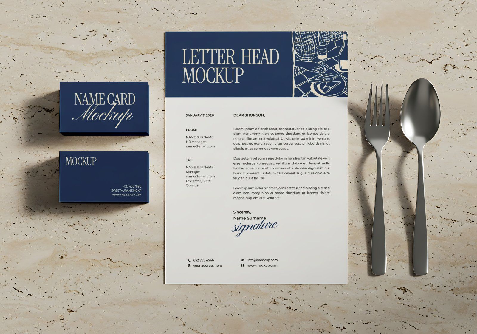Premium Branding Blue Restaurant Mockup — image 3