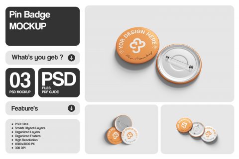 Pin Badge Mockup