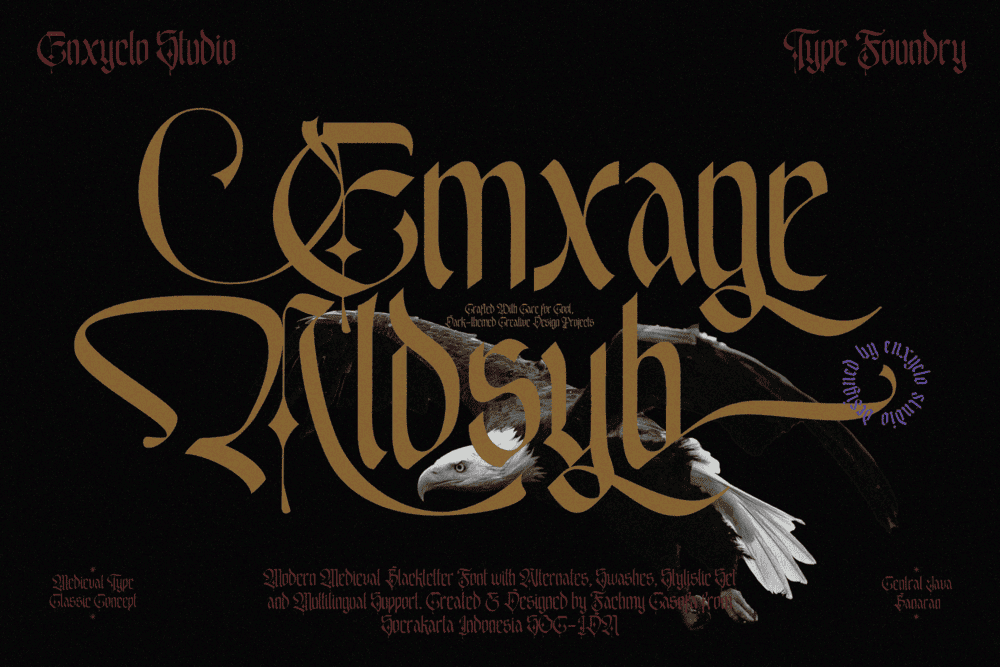 EMXAGE ALDSYB — Modern Medieval Blackletter Font — image 1